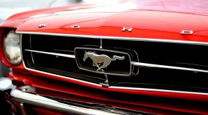 Red Ford Mustang, for engine repair in Murfreesboro, TN call today, oil change, tune-up, and service for engines at Murfreesboro Auto Repair.